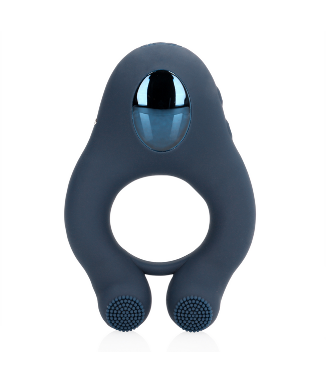 Loveline Vibrating Indigo Cock Ring for Couples with Clitoral Stimulation