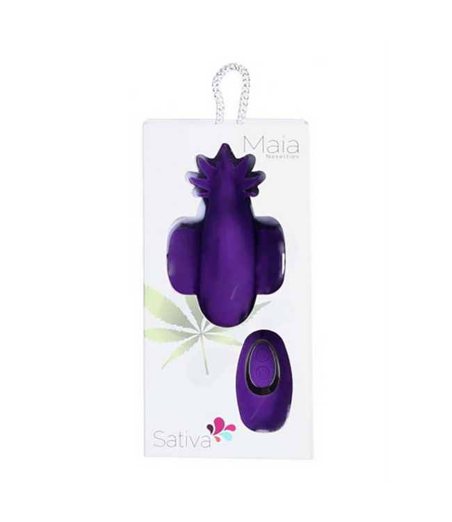Maiatoys Maiatoys Oplaadbare Siliconen Vibrator Met Afstandsbediening En Cannabisblad Design