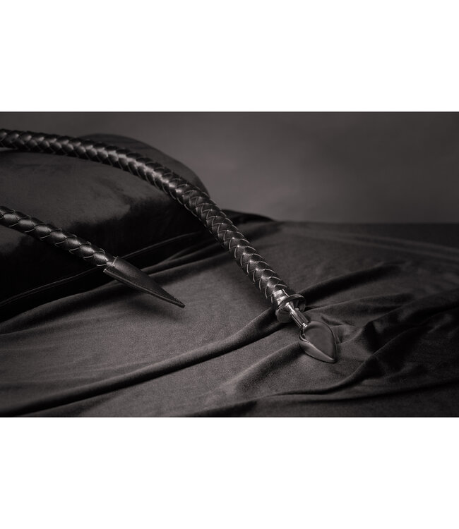 Ouch! Devil's Tail Metal Anal Plug - 15cm Black & PU Leather Seduction
