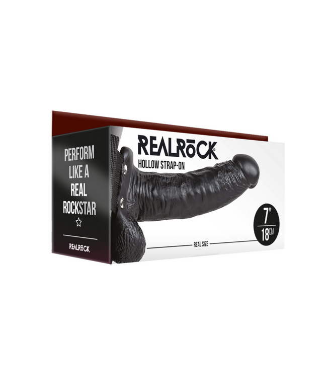 RealRock RealRock Verstelbare Hollow Strap-On Met Realistische Ballen 18 cm