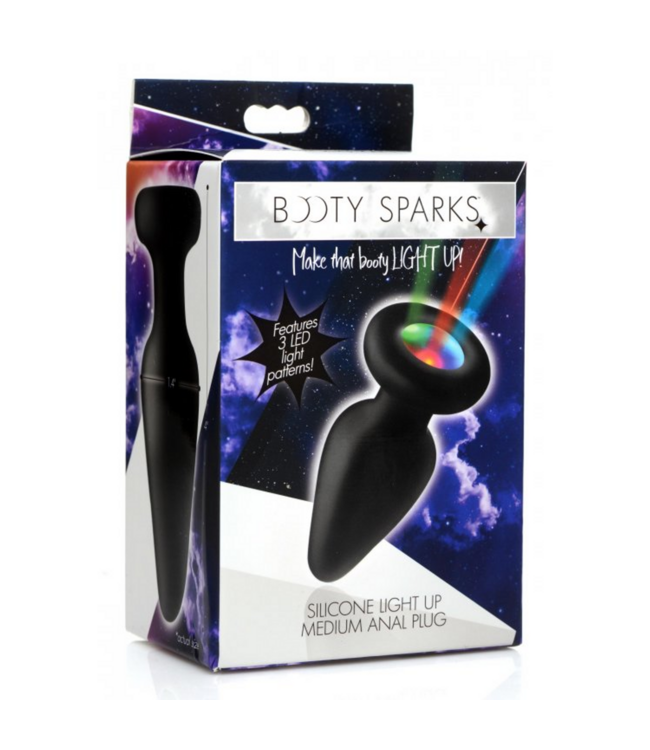 XR Brands Siliconen Butt Plug Medium Met LED-Verlichting En 3 Lichtmodi 10,1 cm