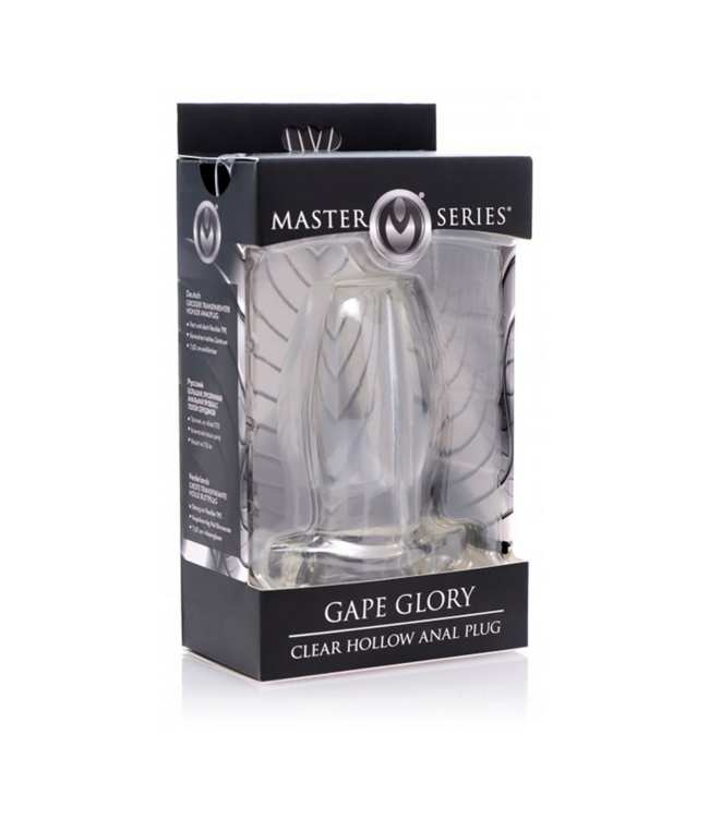 XR Brands Gape Glory Large 7.6 cm Clear Hollow Anal Plug for Intense Pleasure