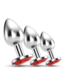 Crushious Crushious Rood Metalen Anale Pluggen Set 3 Maten 8,5 cm