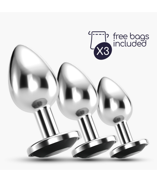 Crushious Bijou Anal Train Trio - Luxurious Black Jewellery Plugs for Pleasure