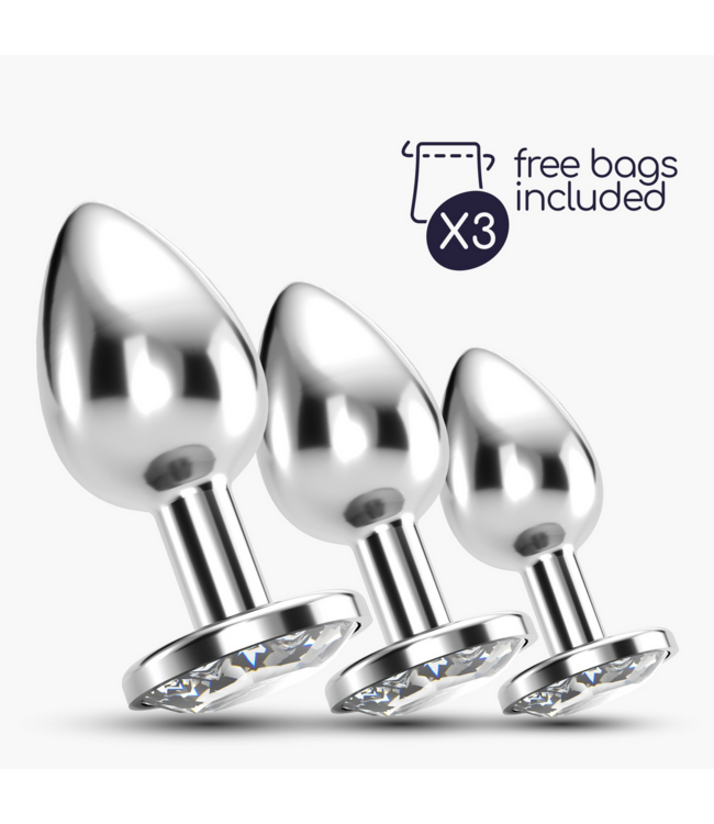 Crushious Bijou Anal Train Trio: Luxury Transparent Metal Plugs for Pleasure