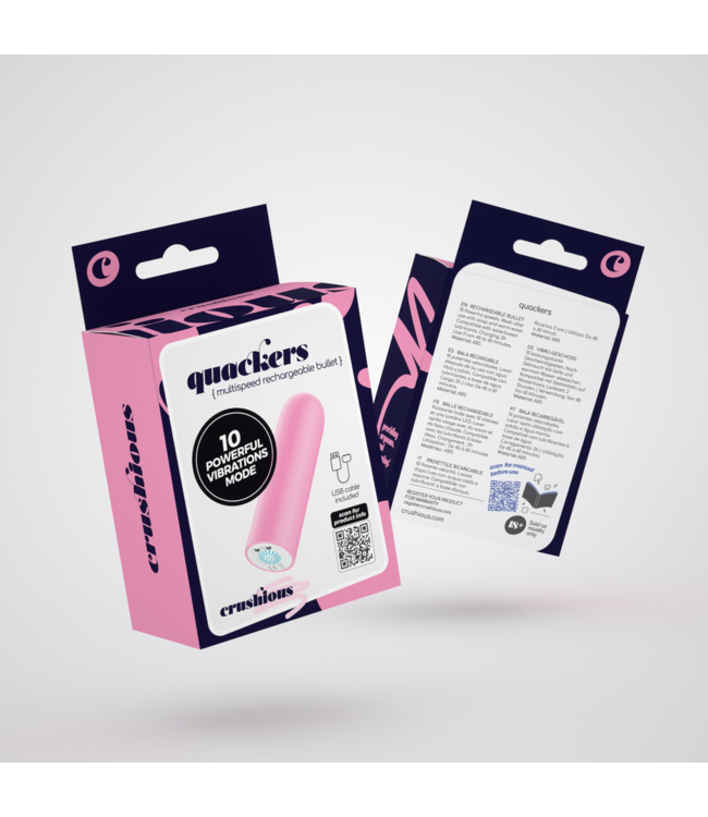 Crushious Quackers Pink USB Vibrating Bullet – Powerful, Waterproof & Compact