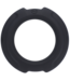Doc Johnson Roestvrijstalen Ring 43mm Cockring Met Flexibele Siliconen Band Zwart