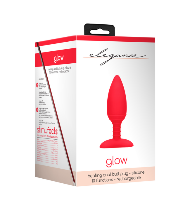 Elegance Glow Heated Anal Plug 12cm - 10 Vibration Modes & Waterproof Design