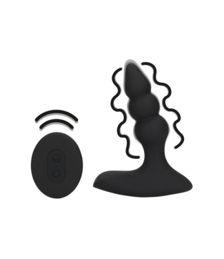 Loveline Loveline Remote Control Beaded Vibrating Anal Plug - 3.6 cm Black