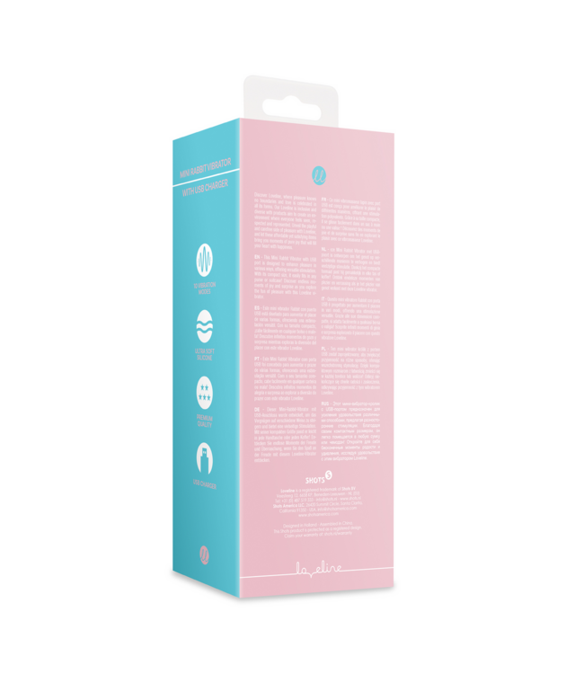 Loveline Loveline Compact USB Oplaadbare Mini Rabbit Vibrator 2,5 cm Roze