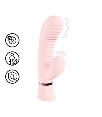 Loveline Loveline Paris Geribbelde G-Spot Konijnen Vibrator Roze Met 10 Functies