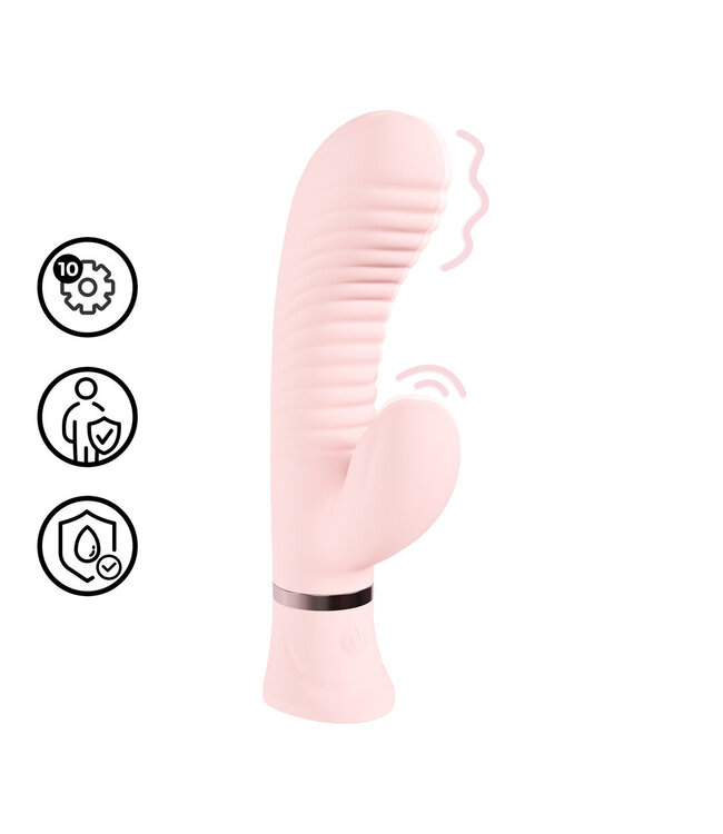 Loveline Loveline Paris Geribbelde G-Spot Konijnen Vibrator Roze Met 10 Functies