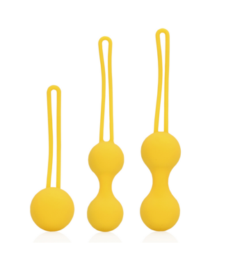 Loveline Lemon Yellow Kegel Ball Set | S-M-L Pelvic Floor Strength Training