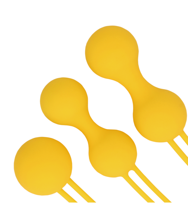 Loveline Lemon Yellow Kegel Ball Set | S-M-L Pelvic Floor Strength Training
