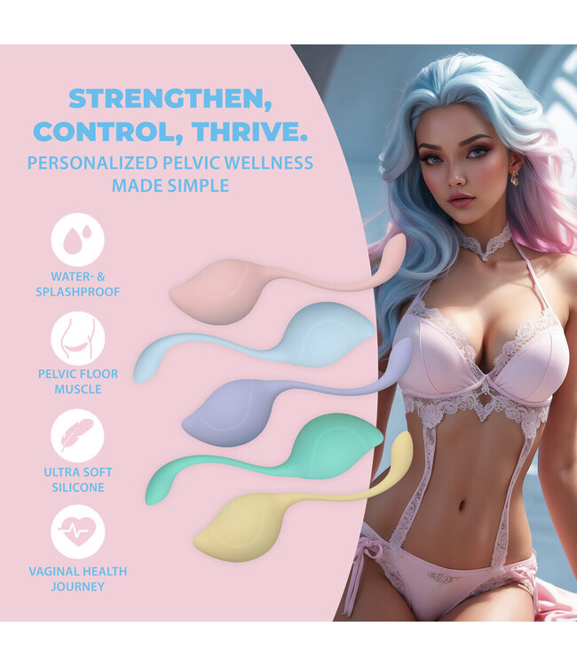 Loveline Loveline Pelvic Stem Kegel Set Met Vijf Progressieve Gewichten