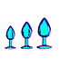 Ouch! International by Ouch! Paris 3-Delige Metalen Anale Plug Set Met Iriserende Juwelenbasis