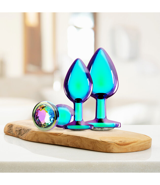 Ouch! Venice Collection Iridescent Metal Anal Plug Set - Luxury 3 Pieces