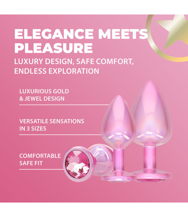Ouch! Paris Kollektion Rosa Aluminium Analplug-Set – Luxus und Komfort