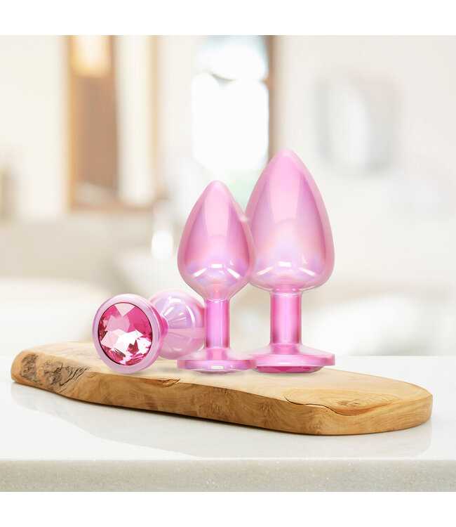 Ouch! International by Ouch! Paris Collection Aluminium Roze Anale Plug Set 3-delig