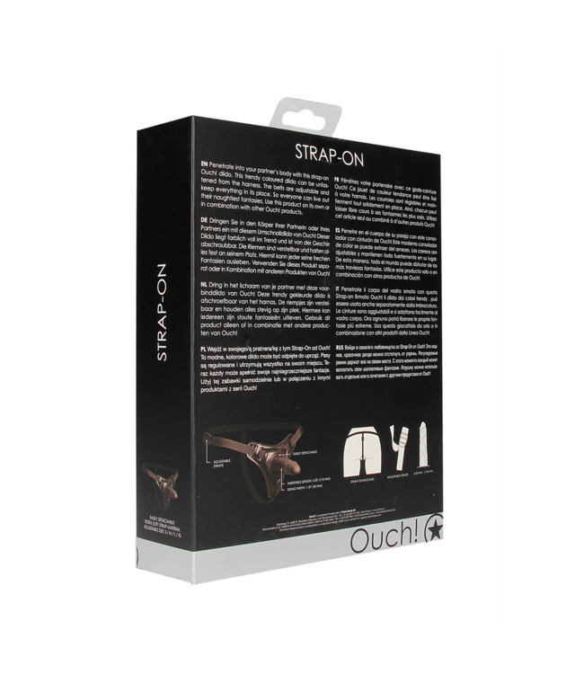Ouch! Verstelbare Strap-On Dildo 15 cm Met Afneembare Siliconen Speelmond