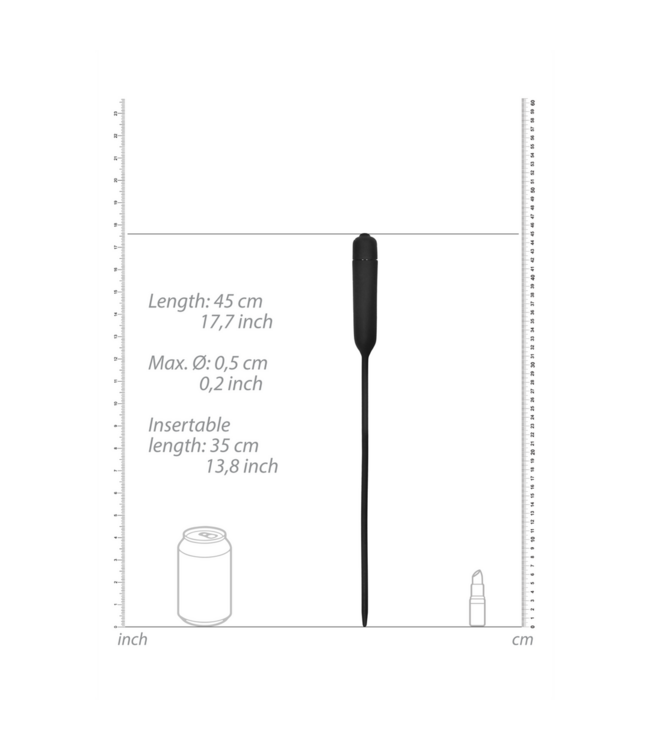 Ouch! Silikon-Vibrationsplug 45 cm – Flexible Harnröhrensonde für Genuss