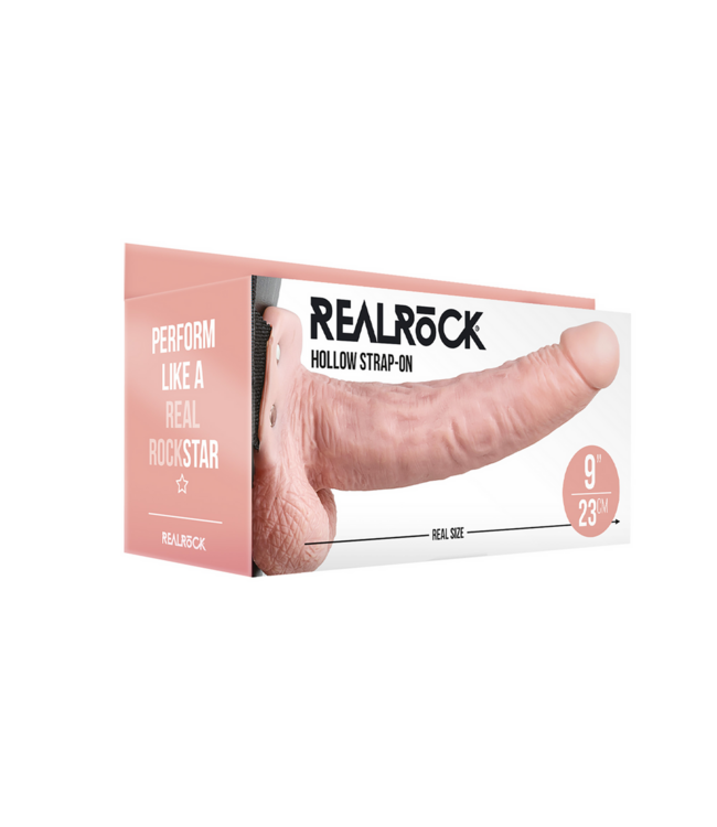 RealRock RealRock Verstelbare Hollow Strap-On Met Realistische Ballen 23 cm