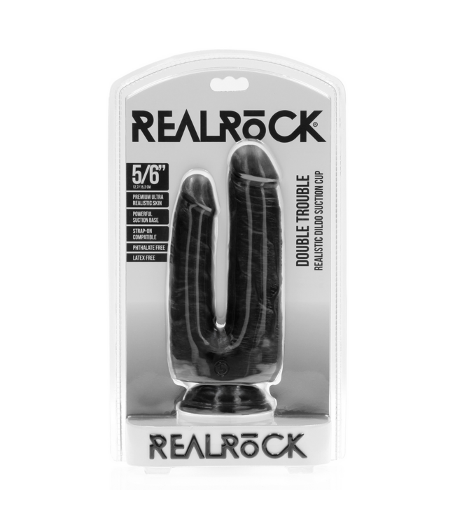 RealRock RealRock Realistische Dildo 15,2 cm Zwart Met Zuignap En Harnasfunctie