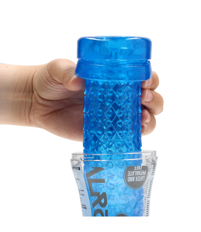 RealRock Easy Rider Blue Masturbator | Compact Pleasure with Ribbed Textures