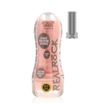RealRock Realistic Ribbed Easy Rider Masturbator - Soft & Stretchy Pleasure
