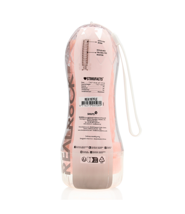 RealRock RealRock Compacte Geribbelde Masturbator Van Zacht TPE Huidskleur