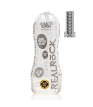 RealRock RealRock Textured Masturbator Transparant Met Geribbelde TPE-Textuur