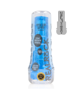 RealRock RealRock Compact Blue Masturbator Met Geribbelde Textuur - TPE