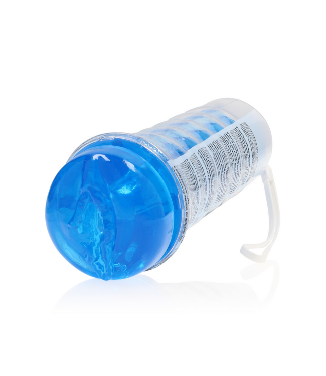 RealRock RealRock Compact Blue Masturbator Met Geribbelde Textuur - TPE