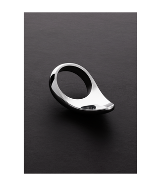 Steel by Shots Stylish Teardrop C-Ring - Polished Stainless Steel for Enhanced Pleasure