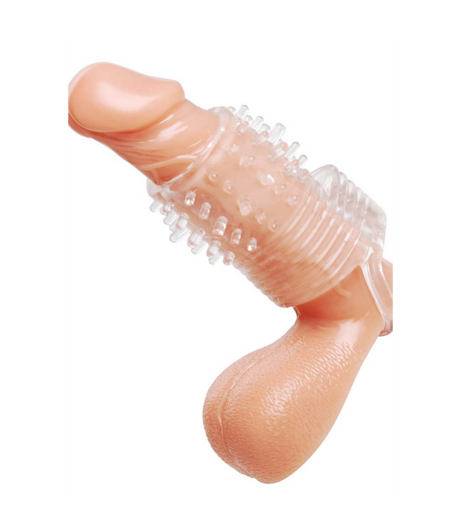 XR Brands Getextureerde Vibrerende Erectiesleeve Met Verstelbare Riem Voor Maximale Stimulatie