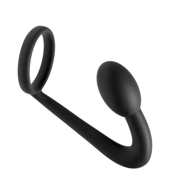 XR Brands Siliconen Cockring Met Prostaatplug Voor Gerichte P-Spot Stimulatie