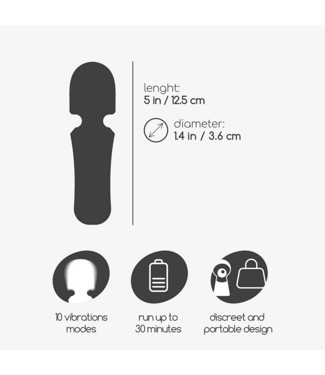 Crushious Crushious Mini Wandmassager Roze Met 10 Vibratiestanden En USB-Oplaadbaar