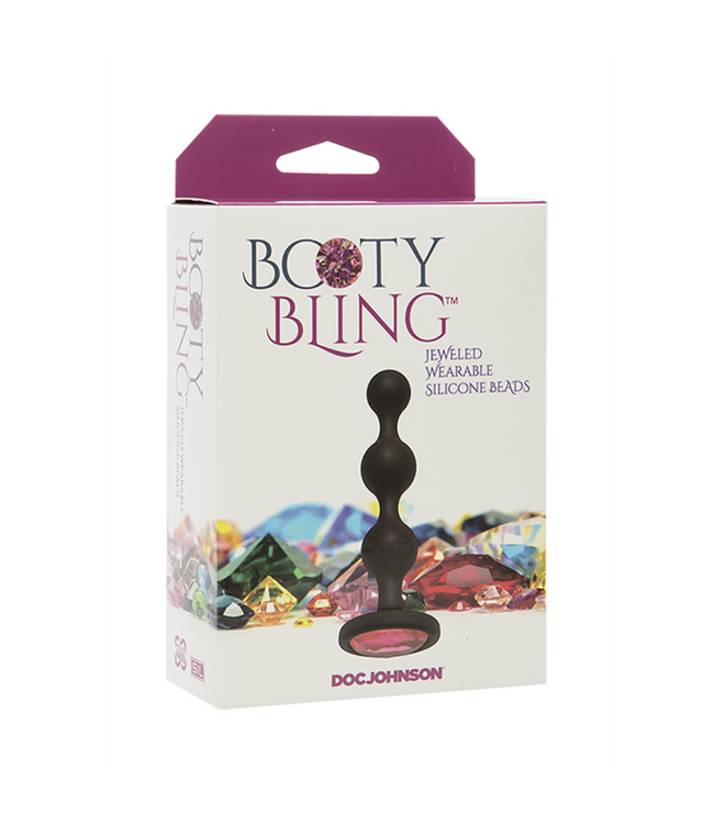 Doc Johnson Siliconen Anale Plug Met 3 Kralen En Juweel 10,2 cm | Booty Bling