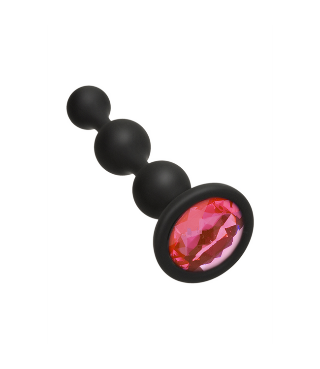 Doc Johnson Siliconen Anale Plug Met 3 Kralen En Juweel 10,2 cm | Booty Bling