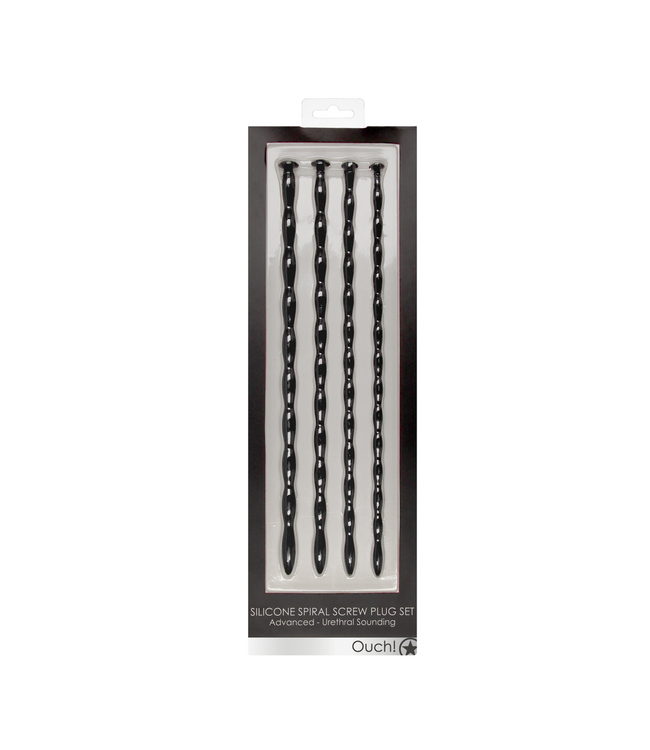 Ouch! Ouch! Siliconen Urethrale Sondes Set Met 4 Diameters Voor Veilige Stimulatie