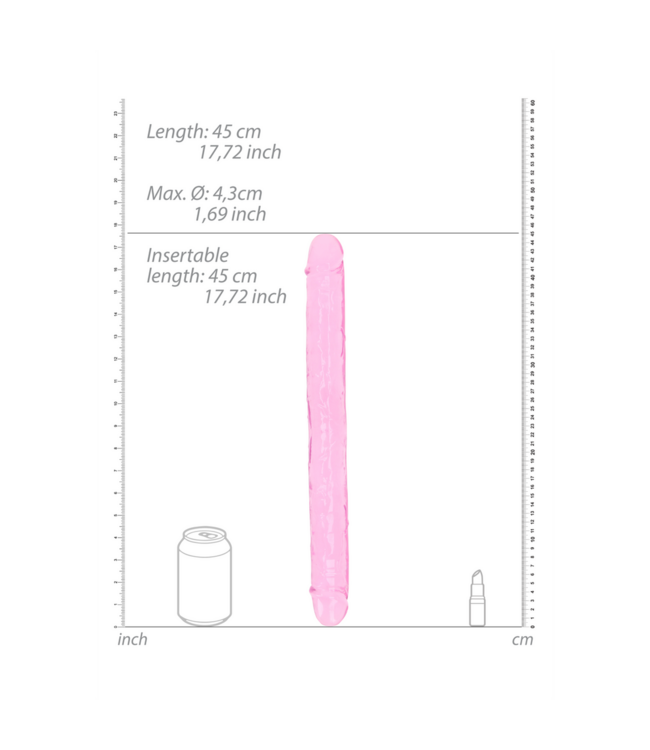 RealRock REALROCK Crystal Clear Double Dildo - 45 cm, Body-Safe Pleasure