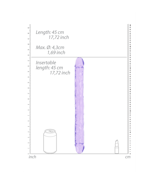 RealRock REALROCK Transparent Doppeldildo 45 cm – Für intensives Vergnügen!