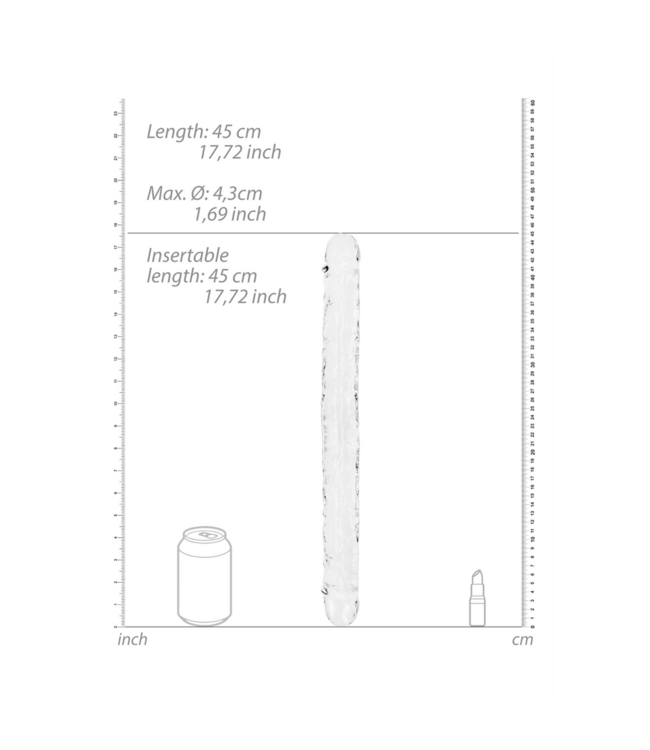 RealRock Crystal Clear RealRock Dubbele Dildo 45 cm Veilig en Veelzijdig