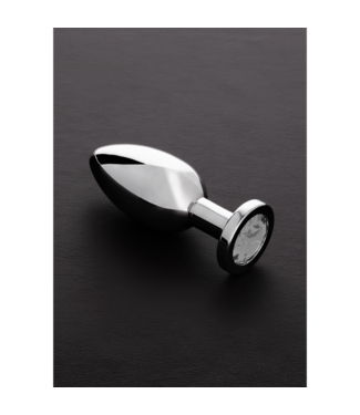 Steel by Shots Elegant Large Stainless Steel Butt Plug with Jewel Accent - 10.3 cm