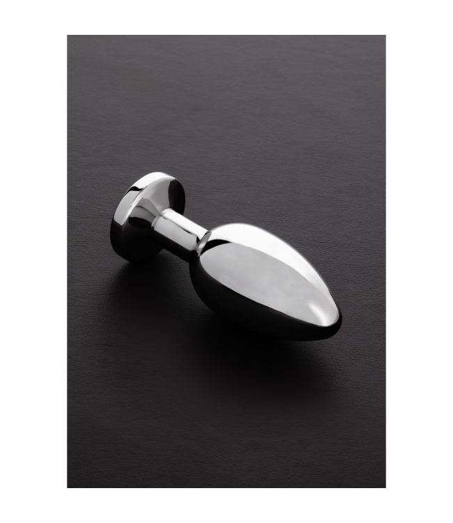 Steel by Shots Elegant Large Stainless Steel Butt Plug with Jewel Accent - 10.3 cm