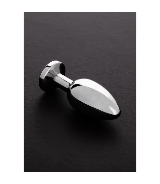 Steel by Shots Elegant Large Stainless Steel Butt Plug with Jewel - 1.3 cm