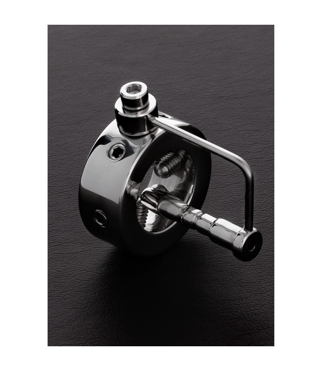 Steel by Shots Spiked Glans Ring with P-Plug - Intense Stainless Steel Stimulation