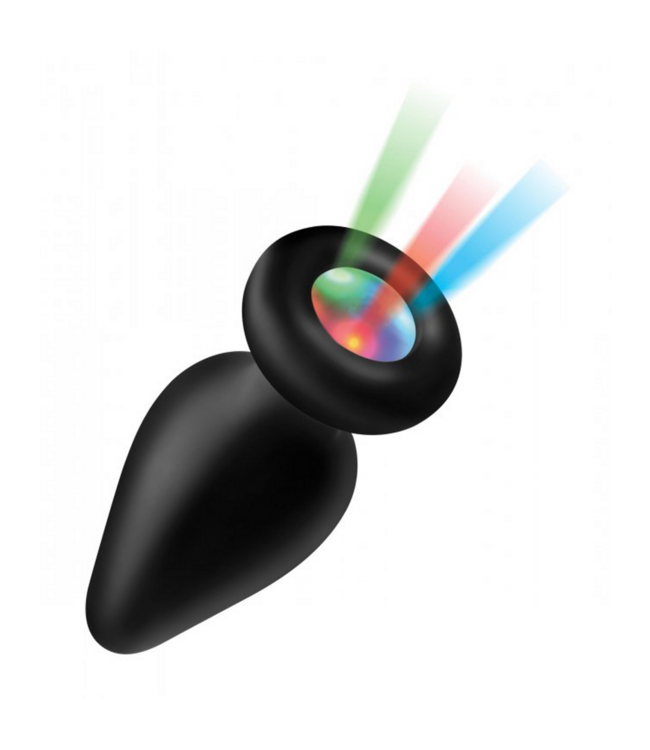 XR Brands Luminous LED Silicone Butt Plug - 11.4cm Light-Up Fun