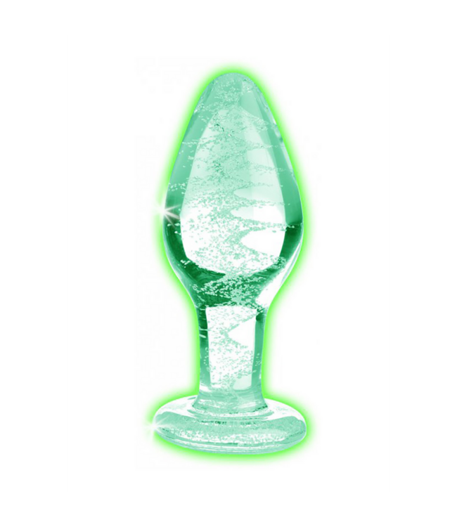 XR Brands Borosilicaat Glazen Butt Plug Met Glow-In-The-Dark Effect 8,8 cm Veilig