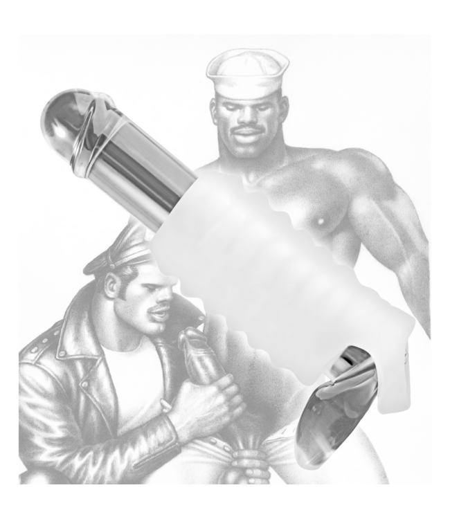 XR Brands Ultra-Soft Ribbed Stroker Sleeve with Ball Strap for Ultimate Pleasure
